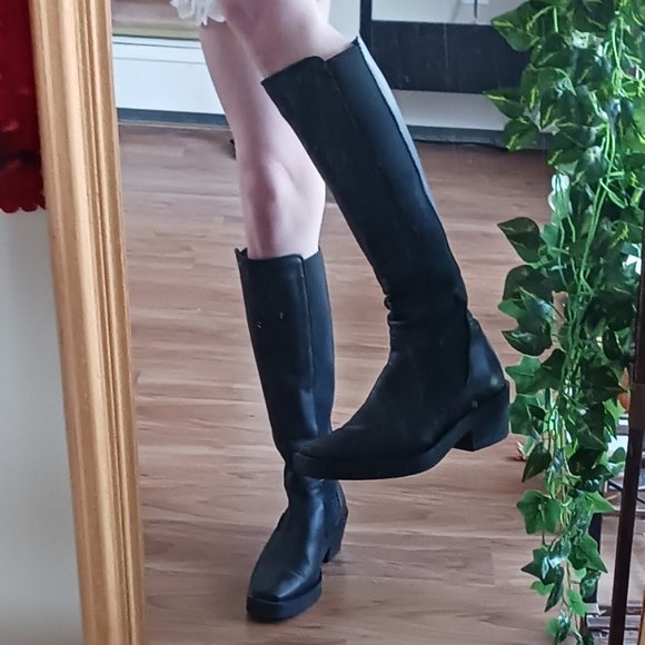 Black Leather Boots - Picture 1 of 9